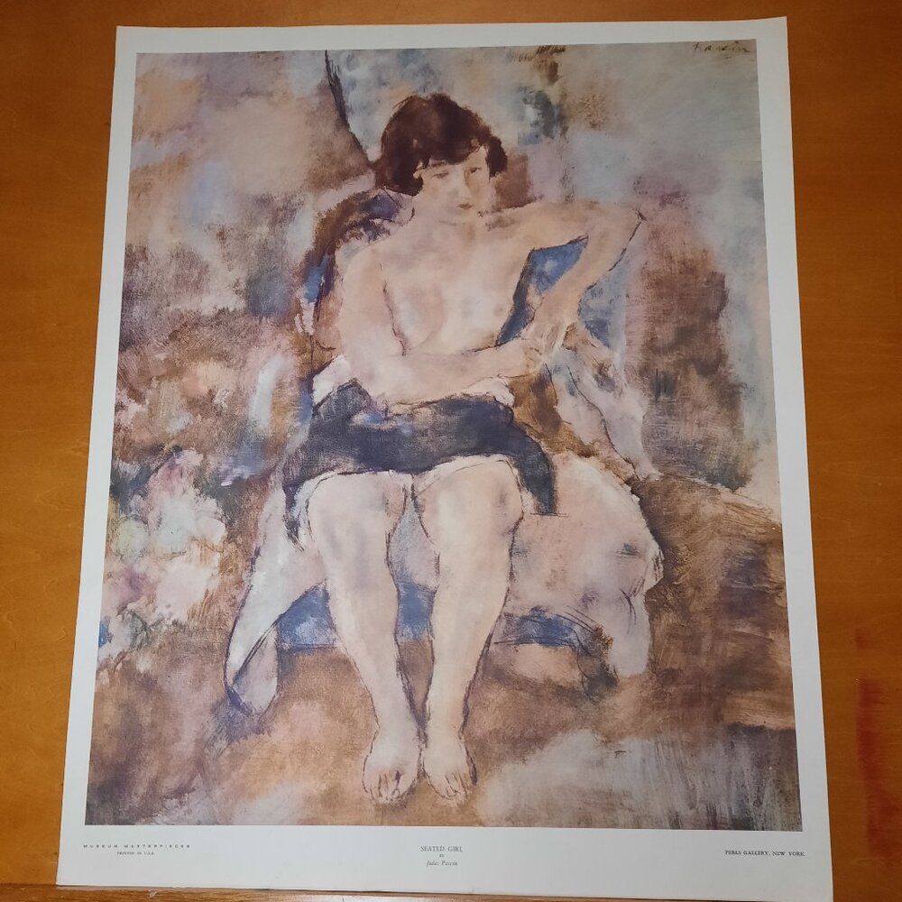 Art Print, "Seated Girl" by Jules Pascin